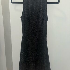 Sparkly Black Backless Dress
